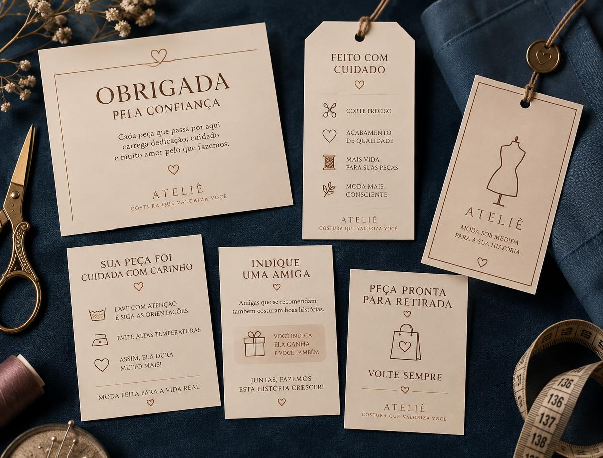 Mockup de Kit de cartões e etiquetas